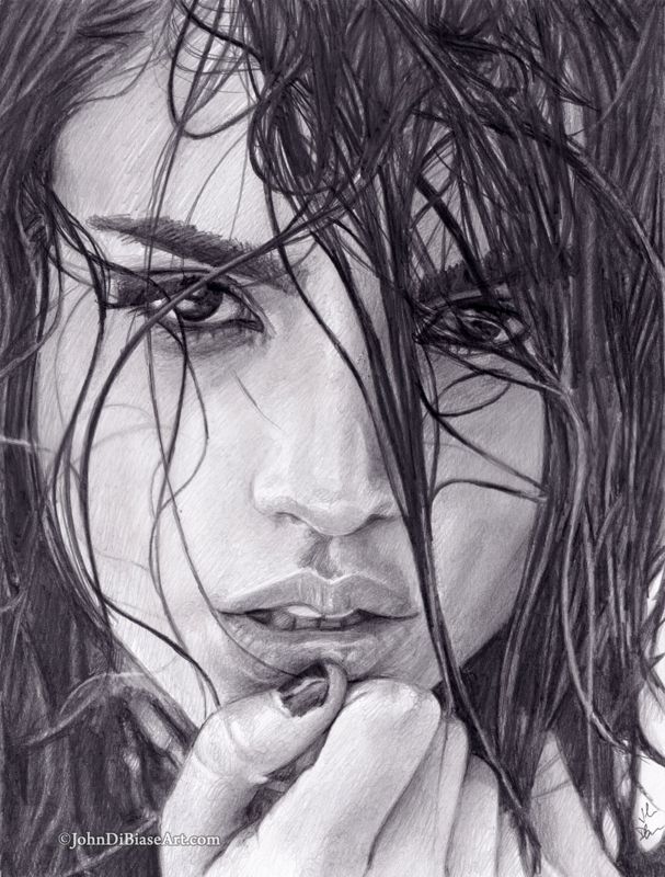 Eiza Gonzalez (Close-Up) Pencil Portrait Drawing Print 8.5 x 11
