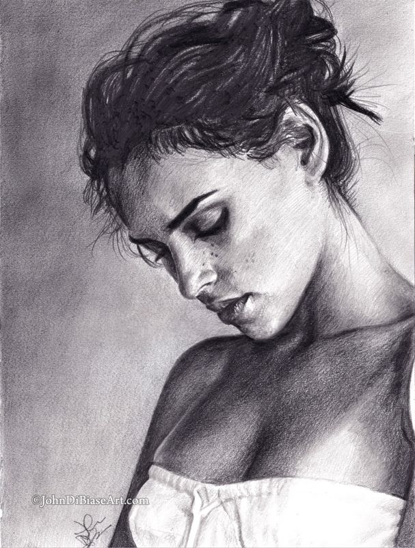 Adria Arjona "Quiet" Original Graphite Portrait Drawing (NOT a print) 9x12