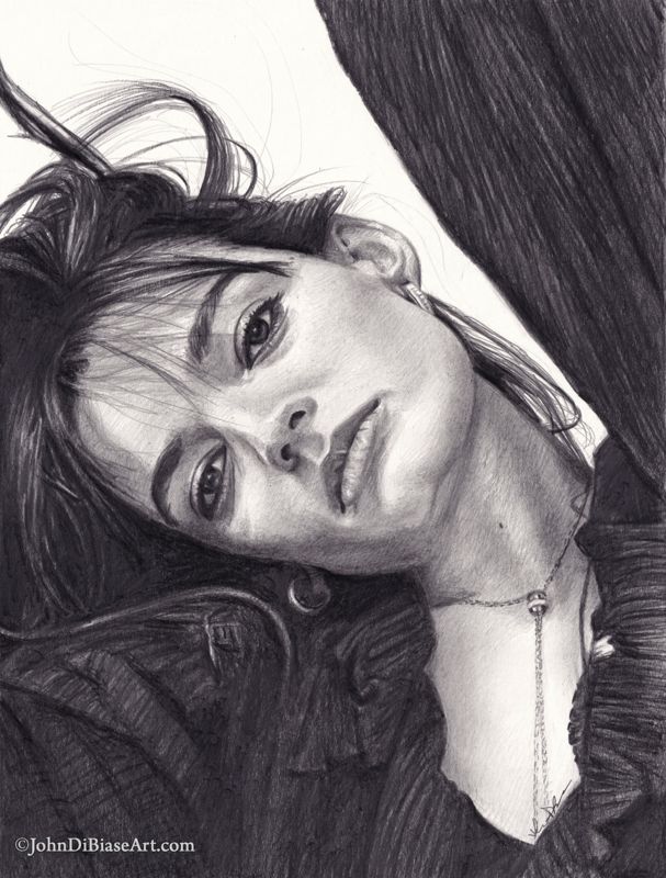 Emma Mackey Portrait Drawing Print (8.5" x 11")