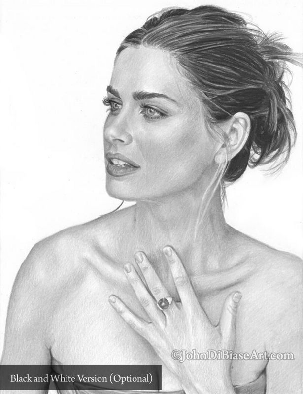 Amanda Peet Colored Pencil Drawing Print (8.5 x 11)