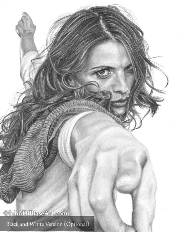 Stana Katic Colored Pencil Drawing Print 8.5 x 11