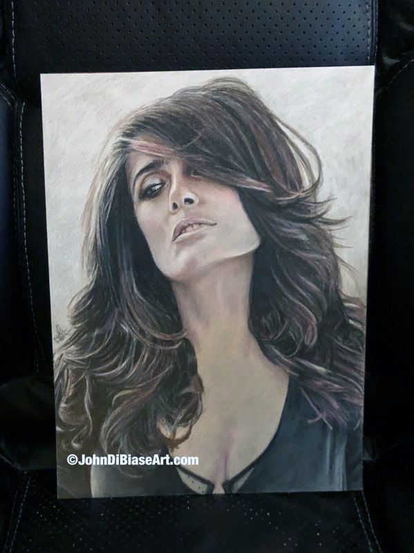 Salma Hayek Original Pencil Drawing B