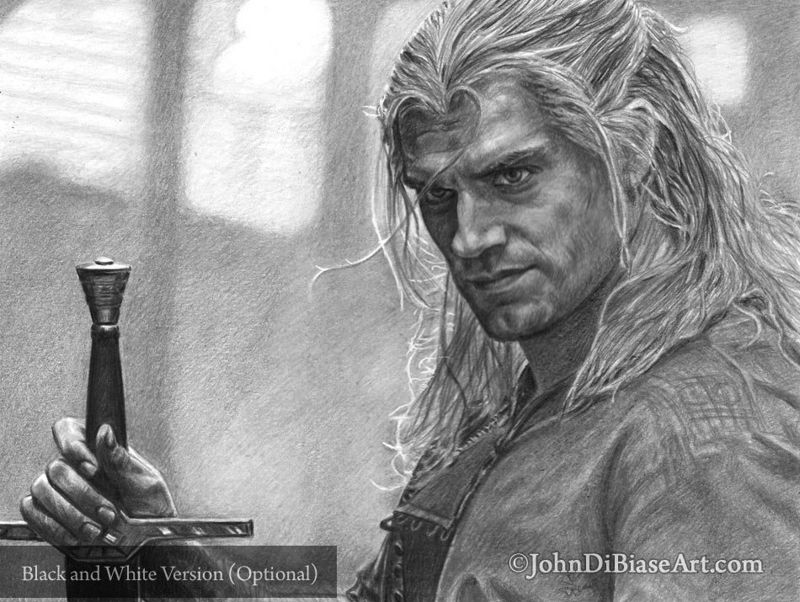 The Witcher (Henry Cavill) Drawing Print 11 x 8.5
