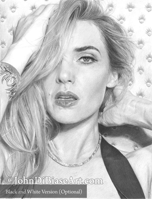 Kate Winslet Colored Pencil Drawing Print  8.5 x 11