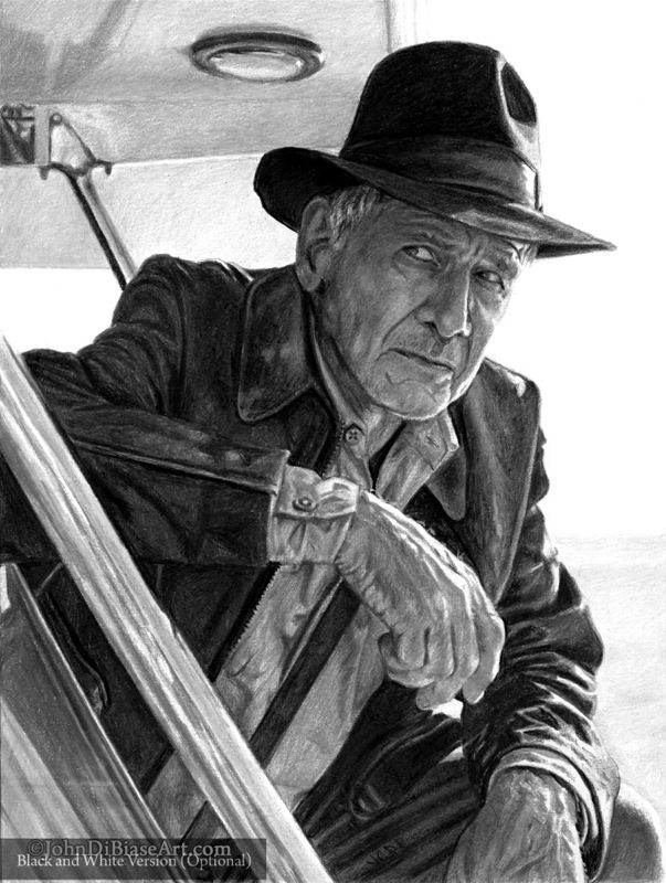 Indiana Jones (Harrison Ford) from The Dial of Destiny Drawing Print 8.5 x 11