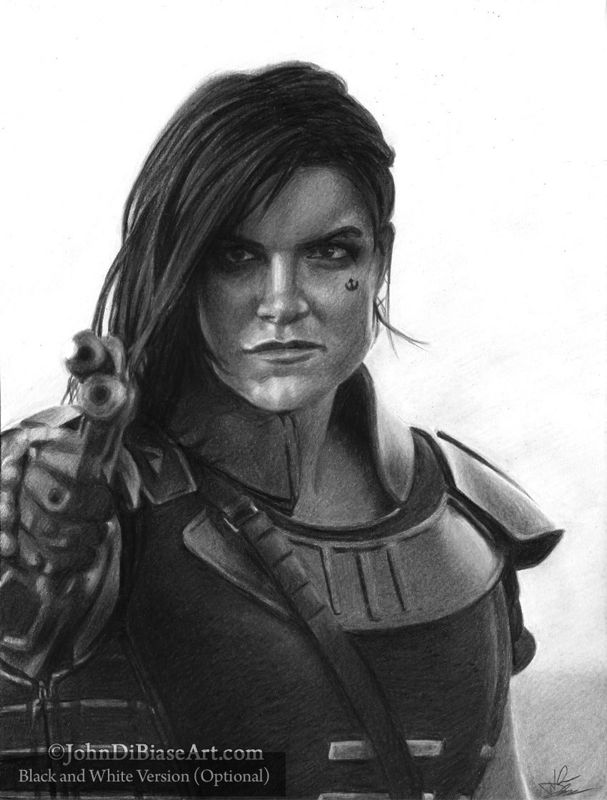 Gina Carano "Cara Dune" Full Color Drawing Print 8.5 x 11