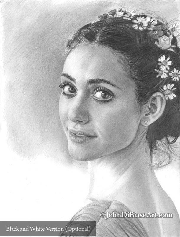 Emmy Rossum Pencil Drawing Print 8.5 x 11