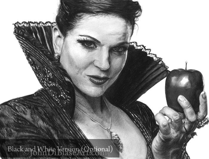 Lana Parrilla as Regina Mills / Evil Queen in "Once Upon a Time" Drawing Print 11 x 8.5