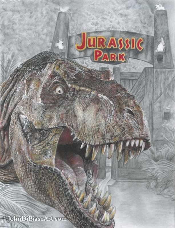 T-Rex from Jurassic Park / Jurassic World Drawing Print