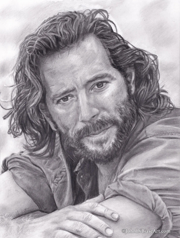 Drawing Print of Desmond (played by Henry Ian Cusick) from LOST