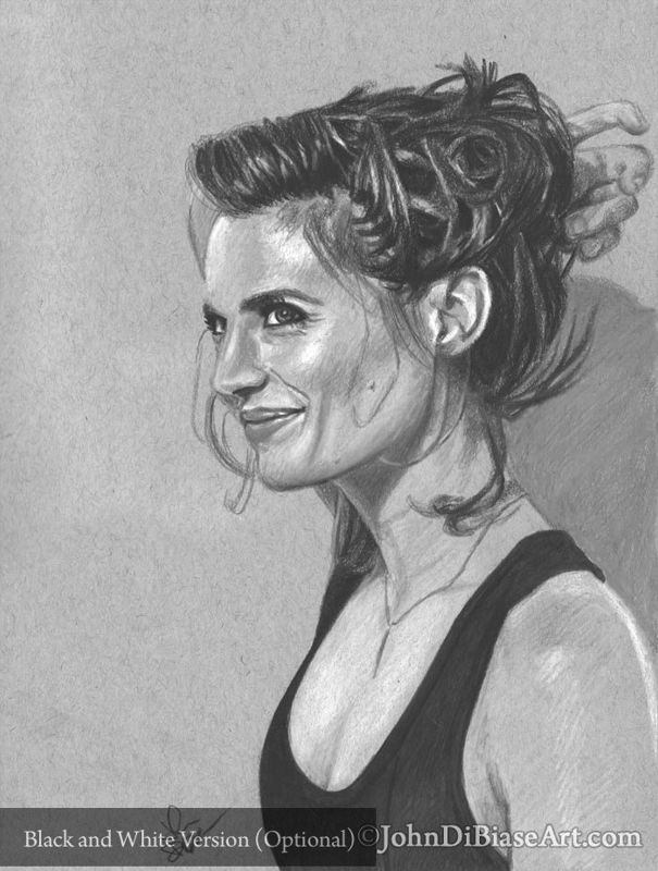 Drawing Print of Stana Katic Colored Pencil Sketch