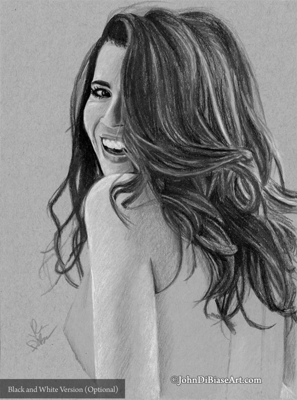 Linda Cardellini Toned Tan Drawing Print 8.5 x 11