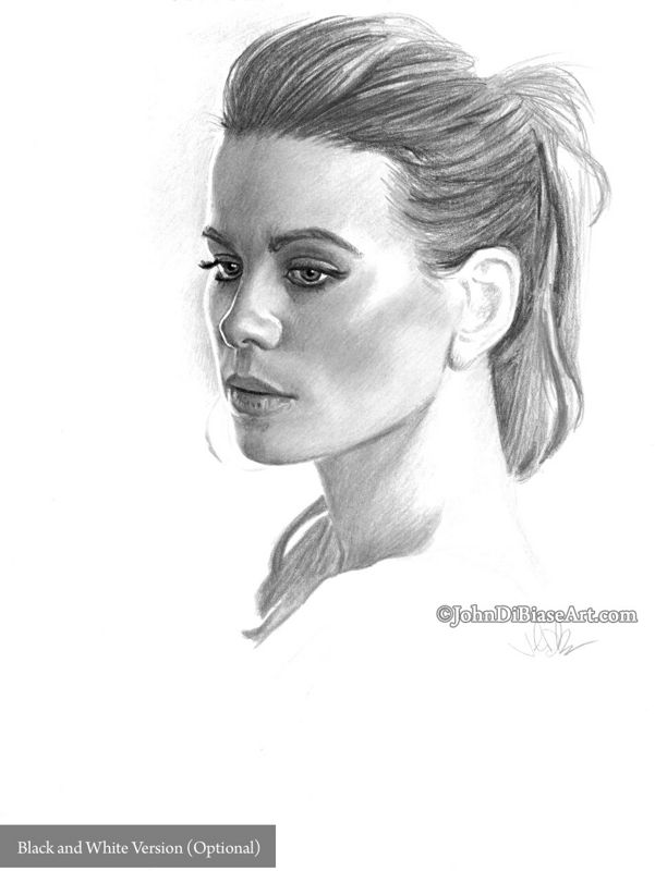 Kate Beckinsale Color Pencil Drawing Print 8.5 x 11