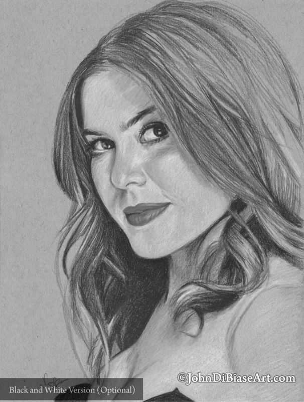 Isla Fisher Toned Tan Drawing Print 8.5 x 11
