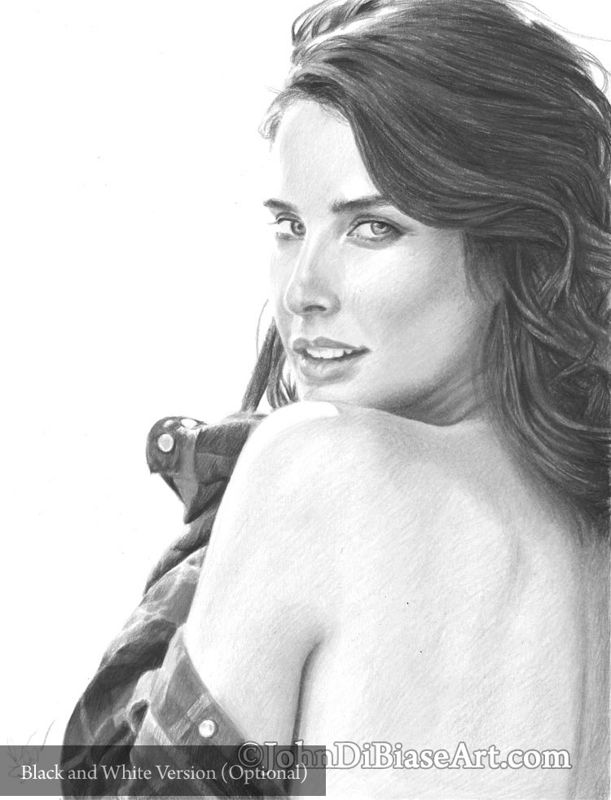 Cobie Smulders Color Pencil Drawing Print 8.5 x 11