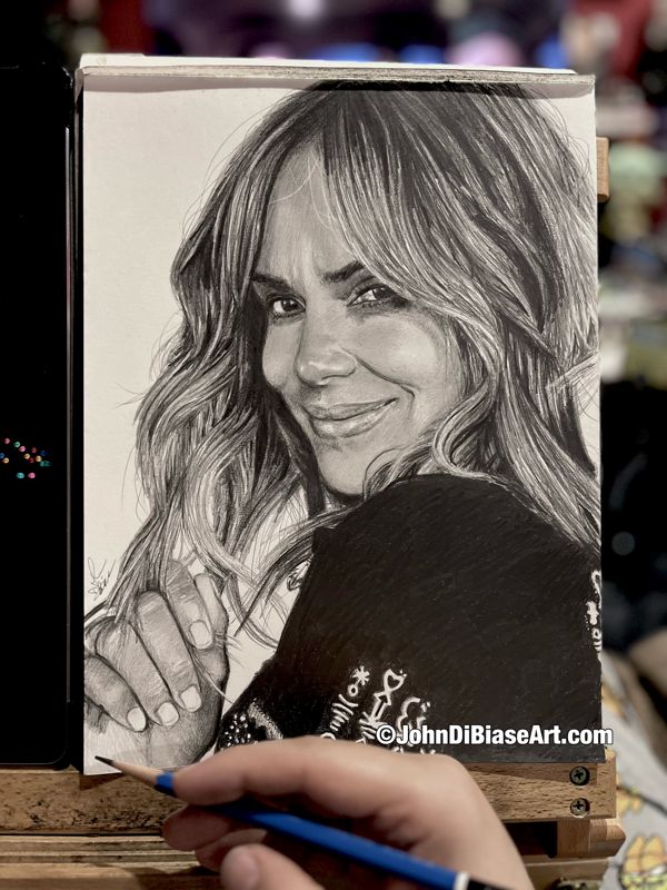 Halle Berry Original Graphite Portrait Drawing (NOT a print) 9x12