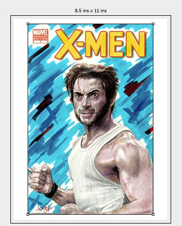 Drawing Print of X-Men Comic Book Sketch Cover feat. Hugh Jackman as Logan / The Wolverine -- 8.5 x 11 Print Size