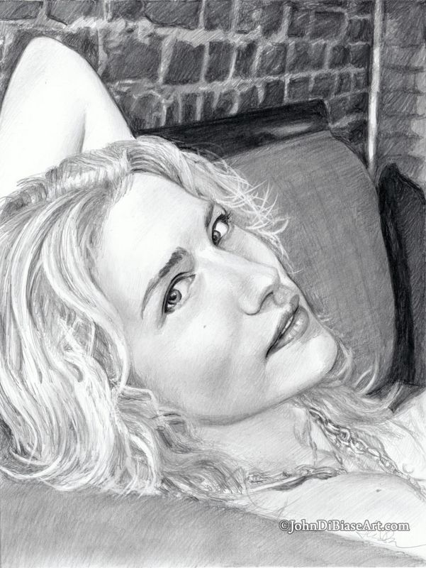 Willa Fitzgerald Original Graphite Portrait Drawing (NOT a print) 9x12
