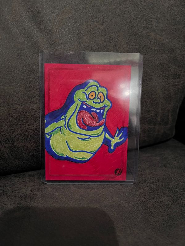 Original Slimer Real Ghostbusters Sketch Trading Card - JD Card No. 49