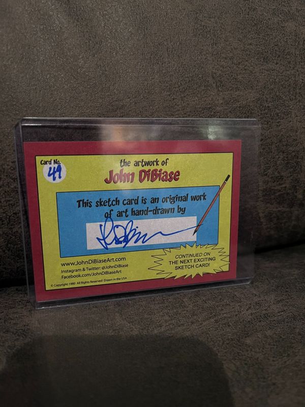 Original Slimer Real Ghostbusters Sketch Trading Card - JD Card No. 49