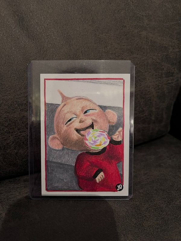 Original The Incredibles Jack Jack Sketch Trading Card - JD Card No. 56