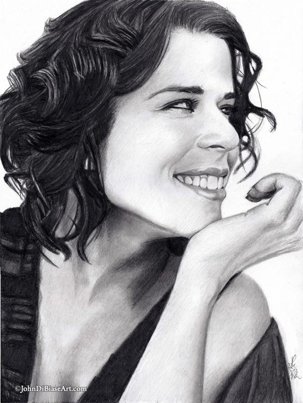 Neve Campbell Drawing Print 8.5 x 11