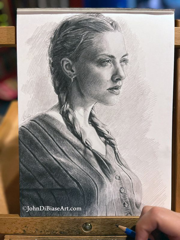 ORIGINAL Pencil Drawing of Amanda Seyfried (9 x 12) - NOT A PRINT
