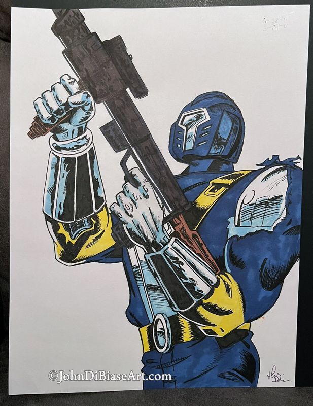 G.I. Joe Cobra B.A.T. ORIGINAL Marker Drawing 8.5 x 11 -- From the Sketchbook