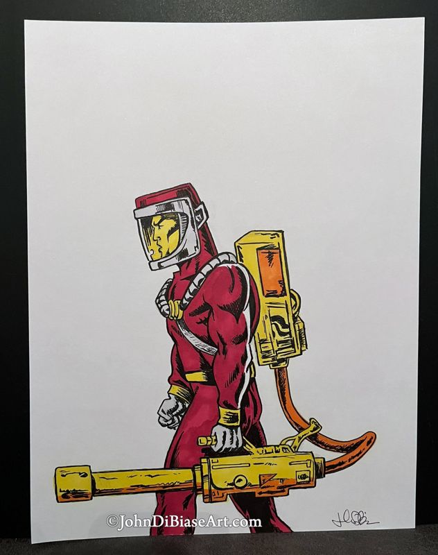 G.I. Joe Barbecue (Eco Warriors) ORIGINAL Marker Drawing 8.5 x 11 -- From the Sketchbook