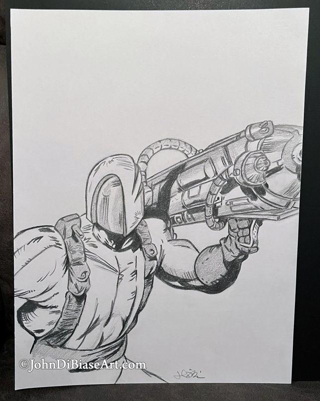 G.I. Joe Cobra H.E.A.T. Viper ORIGINAL Pencil Drawing 8.5 x 11 -- From the Sketchbook