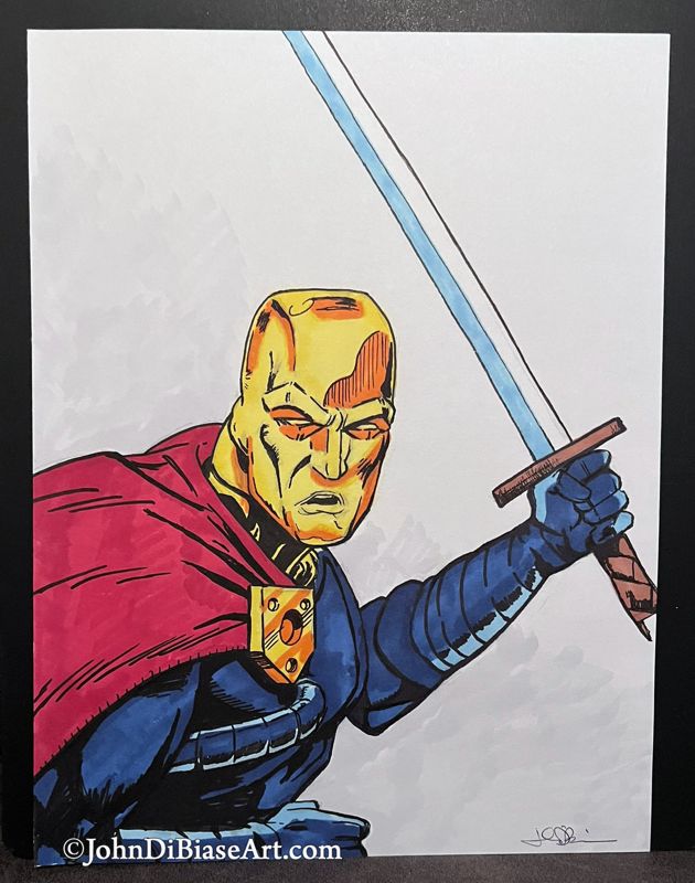 G.I. Joe Destro (Golden) ORIGINAL Marker Drawing 8.5 x 11 -- From the Sketchbook