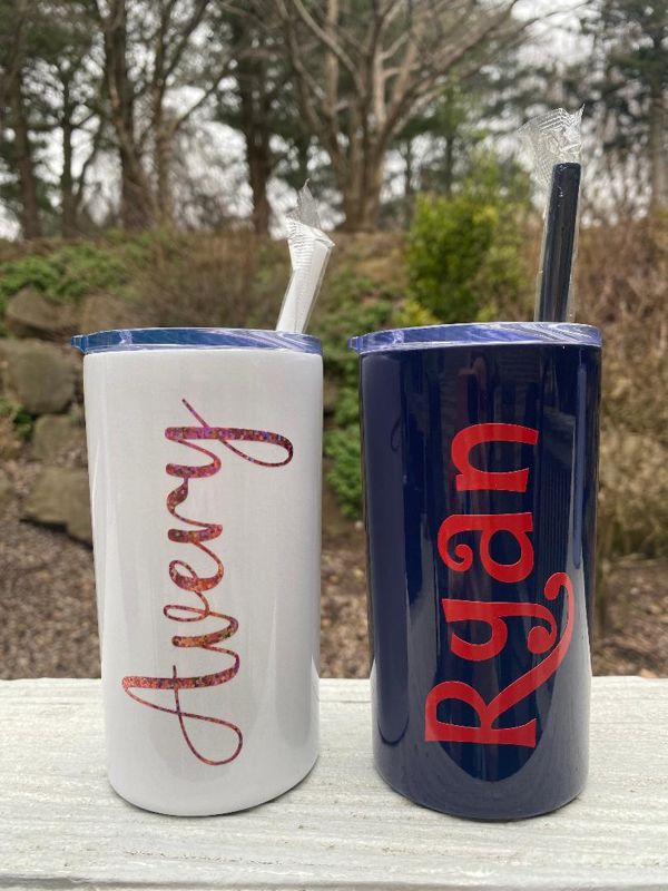 Personalized Skinny 12oz Tumbler with lid and straw