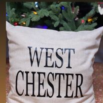 Custom Screen Printed Town Pillow