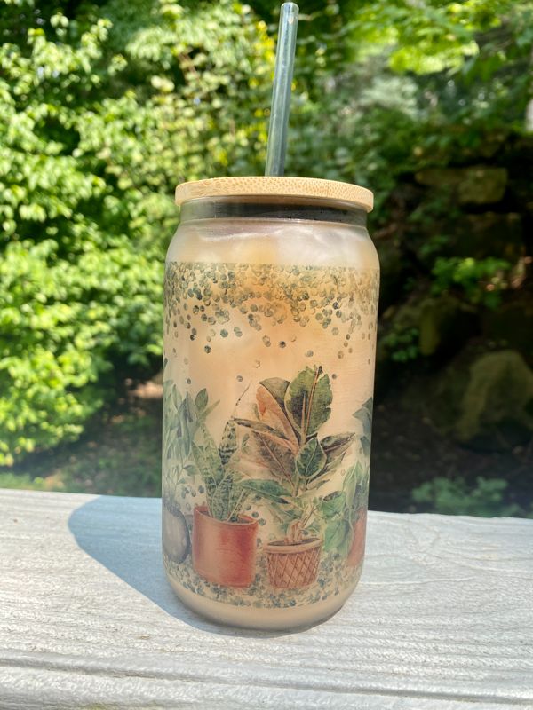 House Plants Glass Beer Can