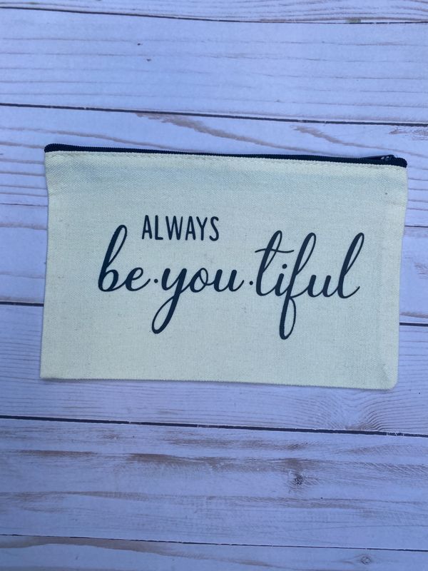 Always Beautiful Makeup Canvas Tote
