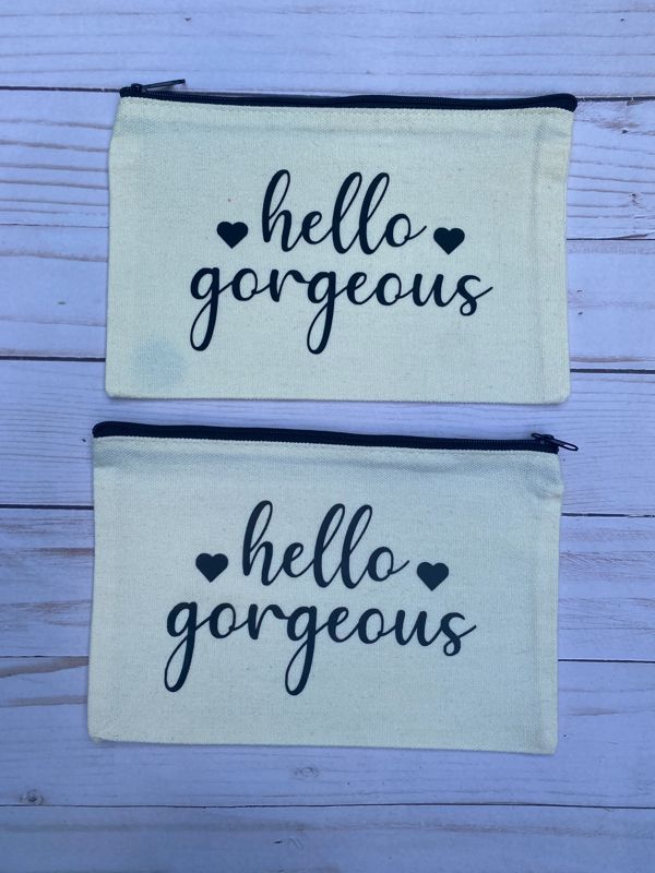 Hello Gorgeous Makeup Canvas Tote