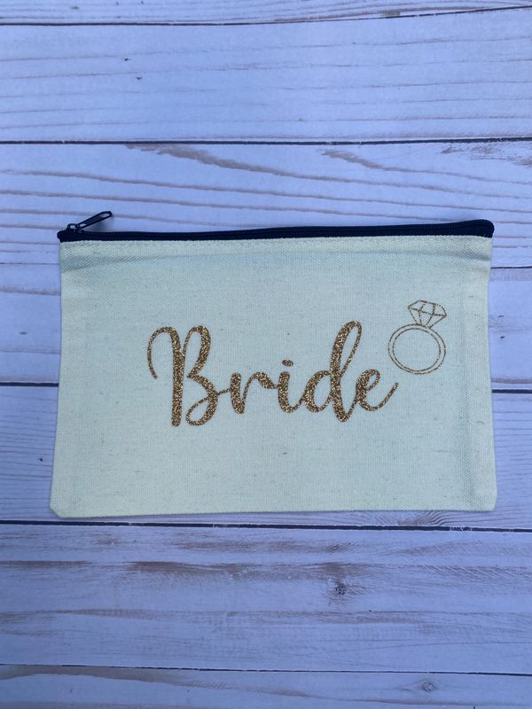 Bride Makeup Canvas Tote Gold