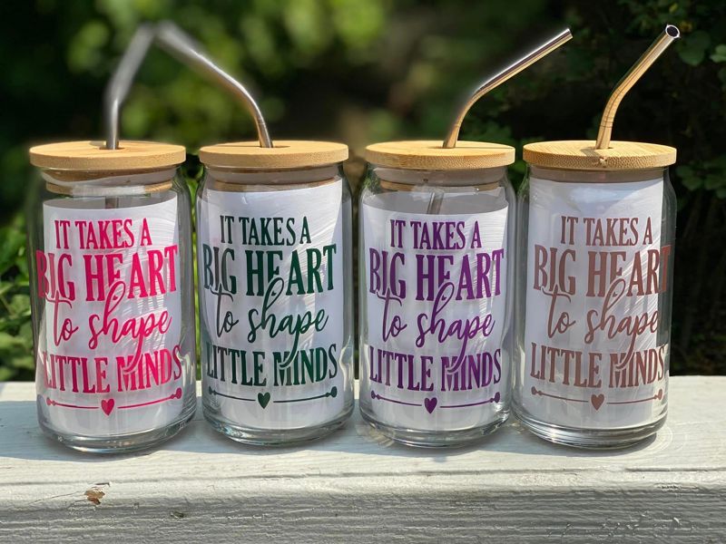 Big Heart to Shape Little Minds 16oz. Glass Beer Can