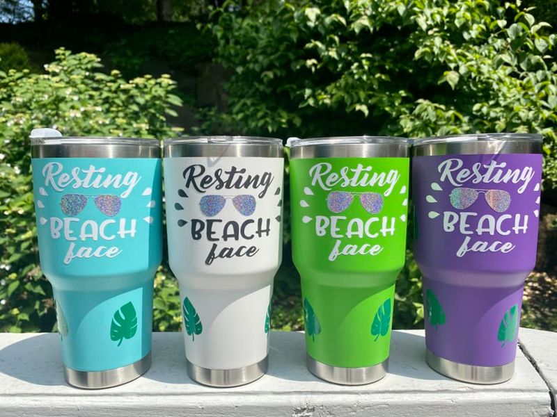 Resting Beach Face Insulated Tumbler with Lid