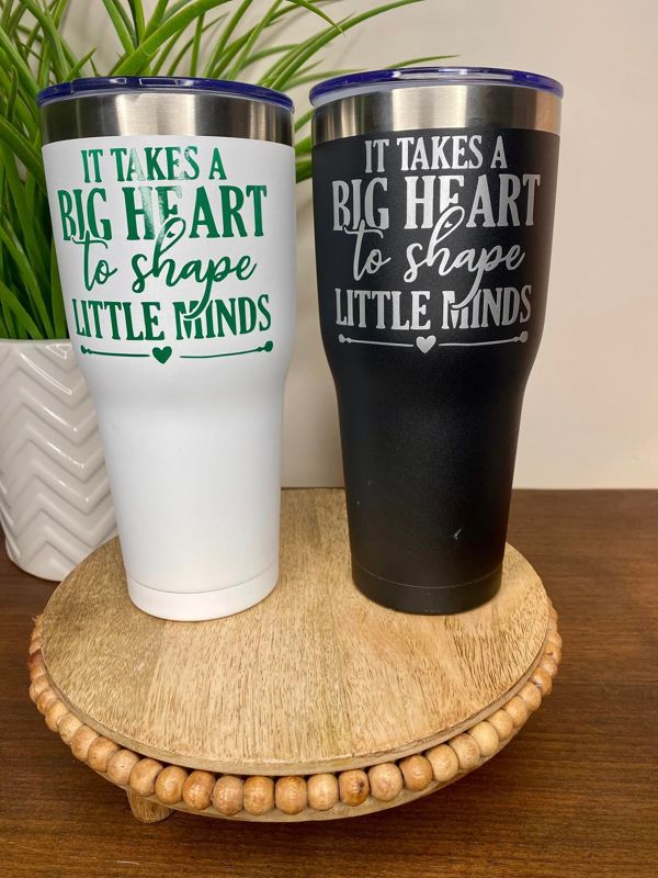 Teacher Big Hearts, Little Minds Insulated Tumbler with Lid