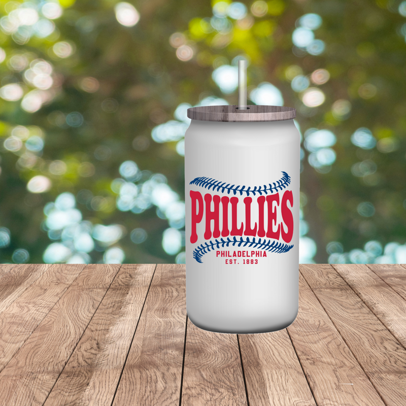Phillies Frosted Glass Beer Can