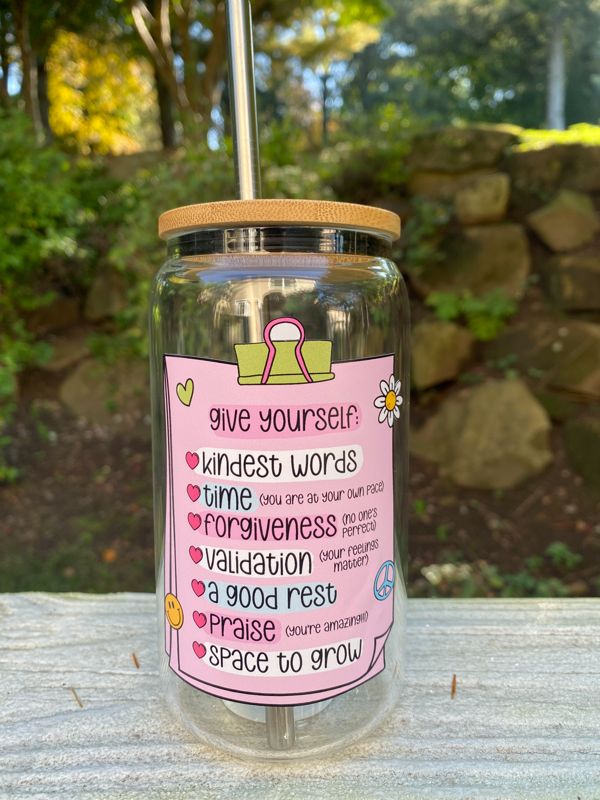 Give Yourself Checklist Glass Beer Can