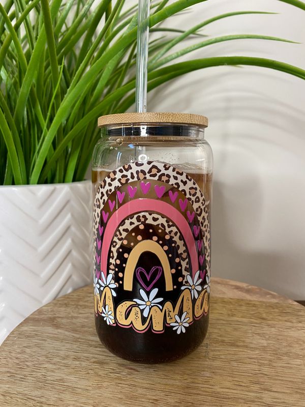 Rainbow Mama Glass Beer Can