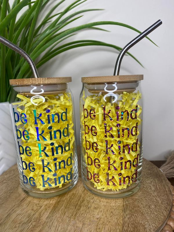 Be Kind 16oz. Glass Beer Can