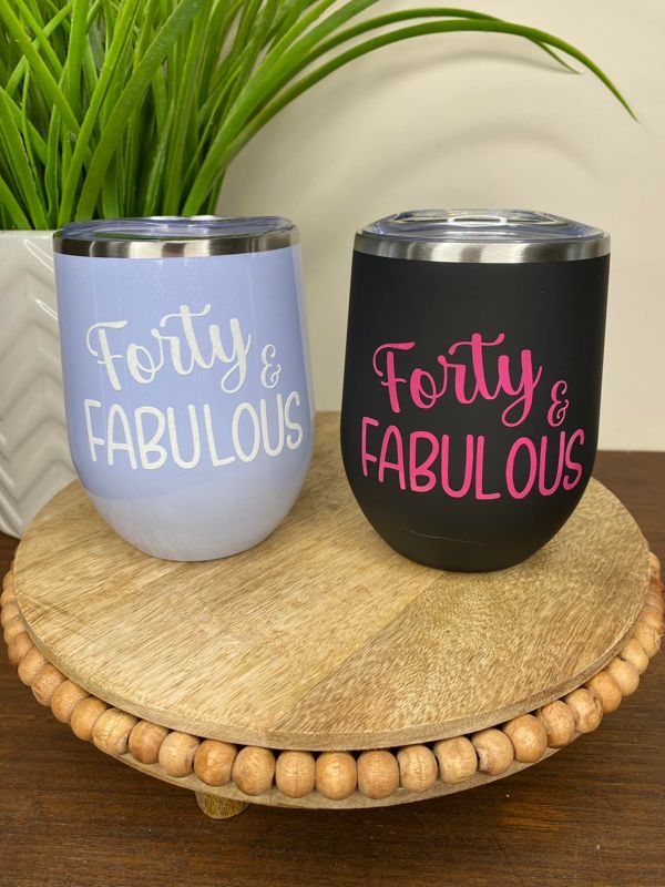 40 & Fabulous 12oz. Insulated Wine Glass