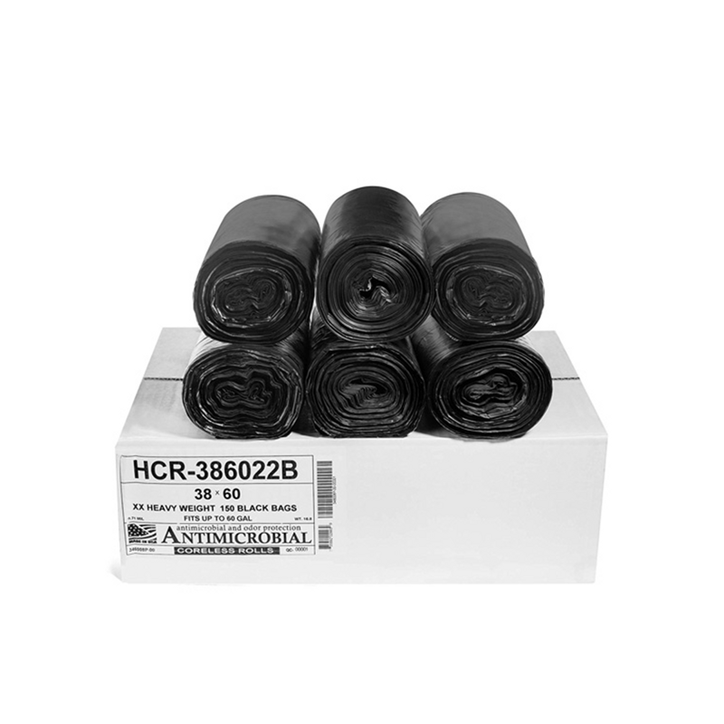 8/25 38x60 22mic Black Can Liner Roll