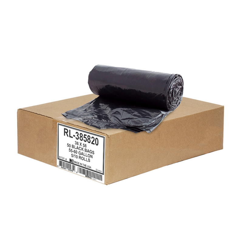 5/10 38x58 2 mil Black Coreless Roll