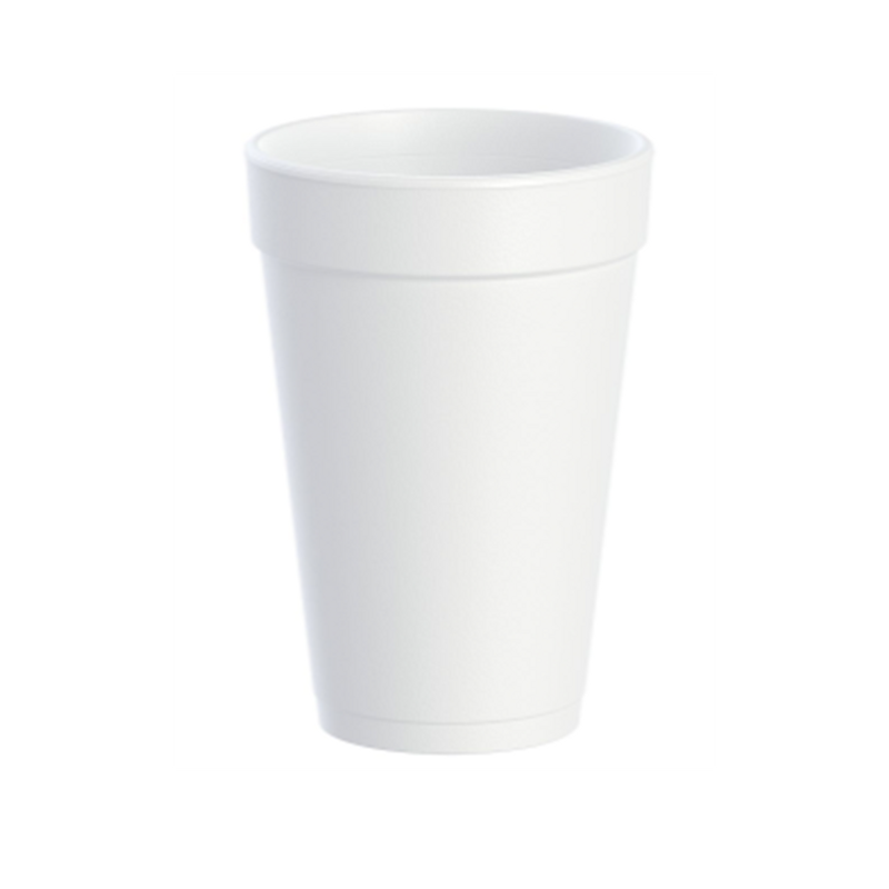 1000/case Dart 16oz Styro Foam White Cup