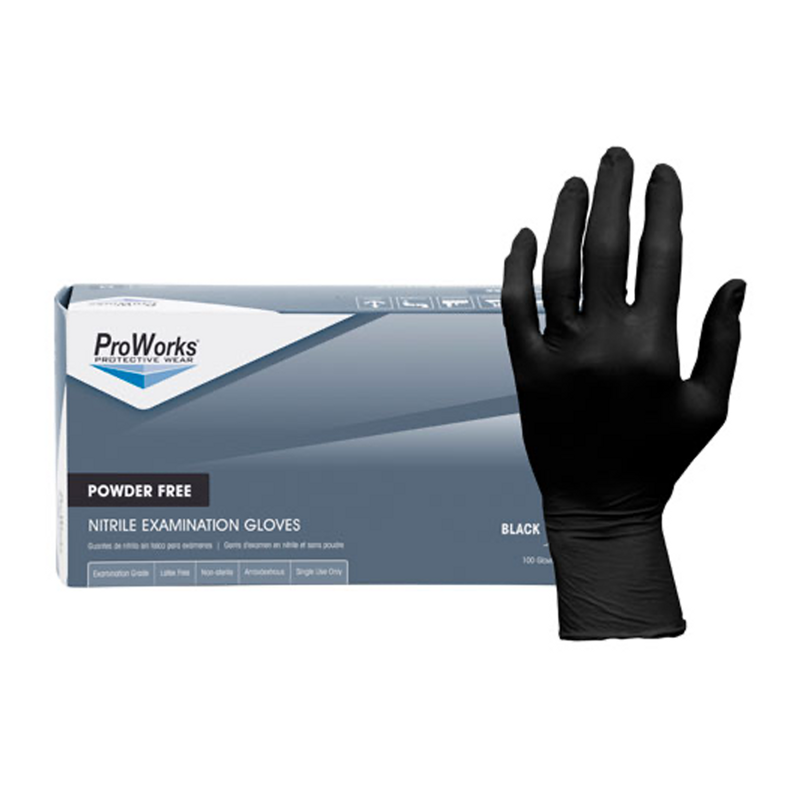 Gloves MEDIUM Nitrile P/F black 100/box