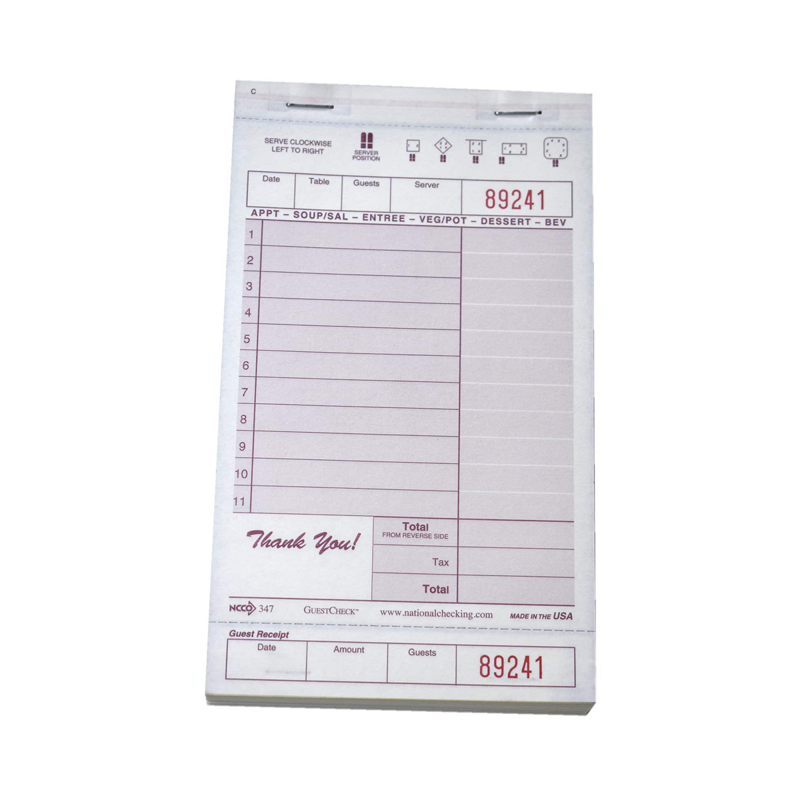 8/250 3 Part Guest Checks